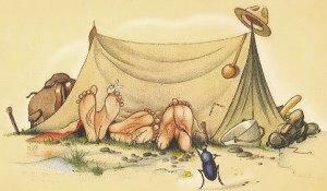 Припреме за таборовање - коначари на одмору у шатору након напорног дана :-) - Литература за организовање и спровођење таборовања, камповања, излета, живота у природи - у понуди свима на нашем сајту